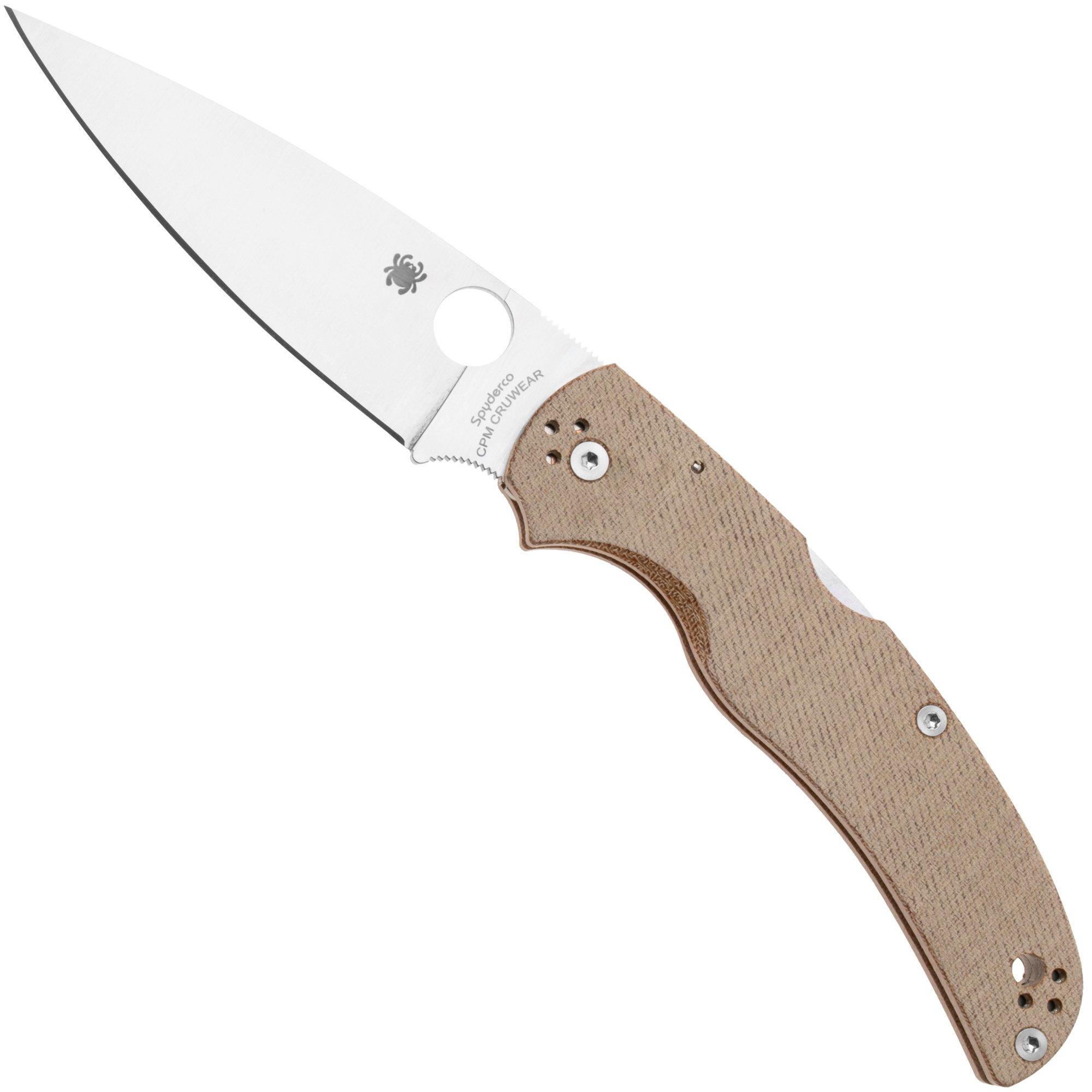 Spyderco Native Chief CPM Cru-Wear C244MPCW Brown Canvas Micarta coltello da tasca
