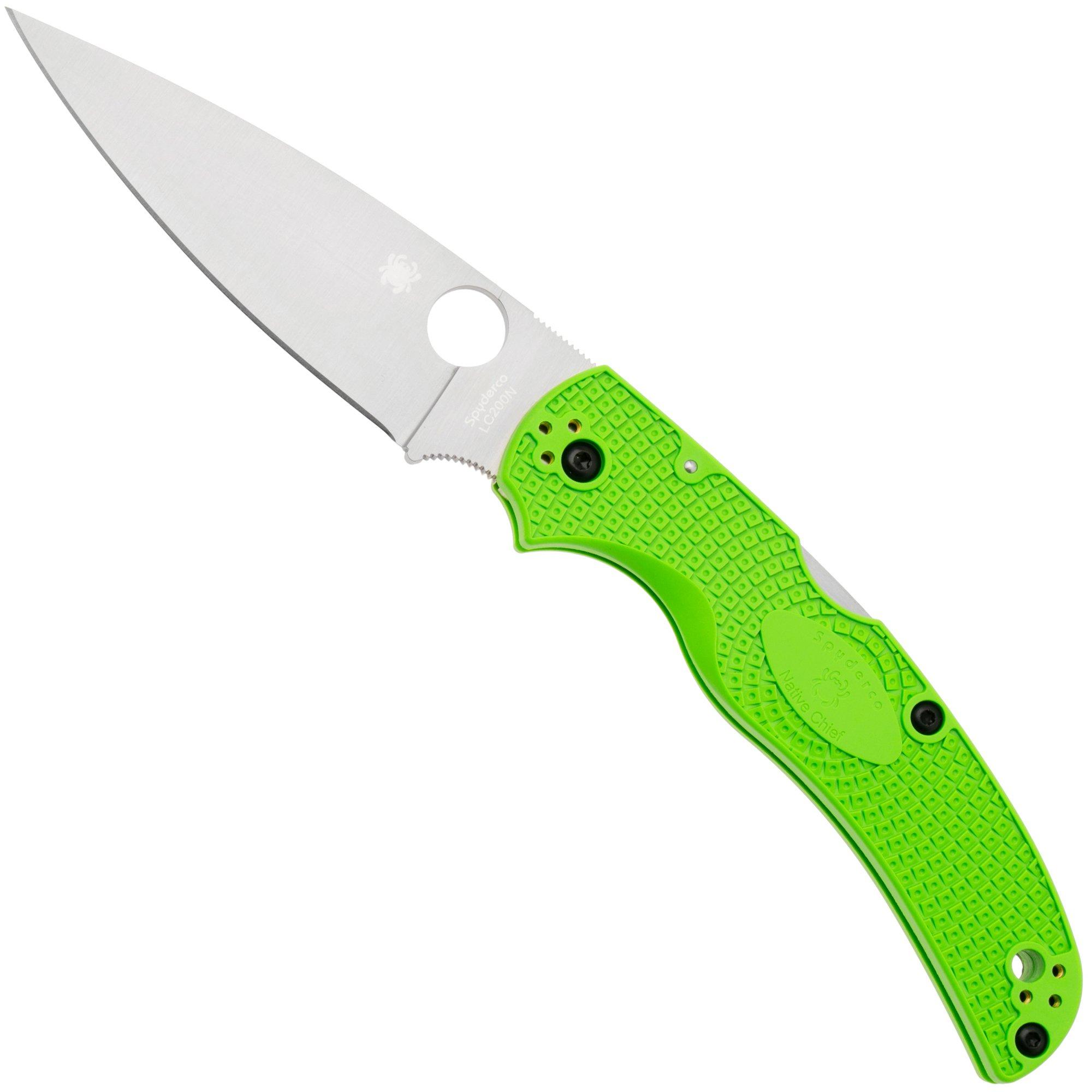 Spyderco Native Chief Salt Lightweight LC200N C244PGR Green FRN, coltello da tasca