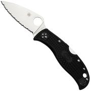 Spyderco LeafJumper Lightweight C262SBK, Serrated Satin VG-10, Black FRN Taschenmesser