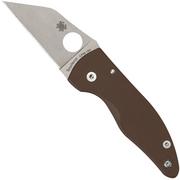 Spyderco MicroJimbo CPM 15V C264GPBN15V Brown G10, Sprint Run pocket knife, Michael Janich design