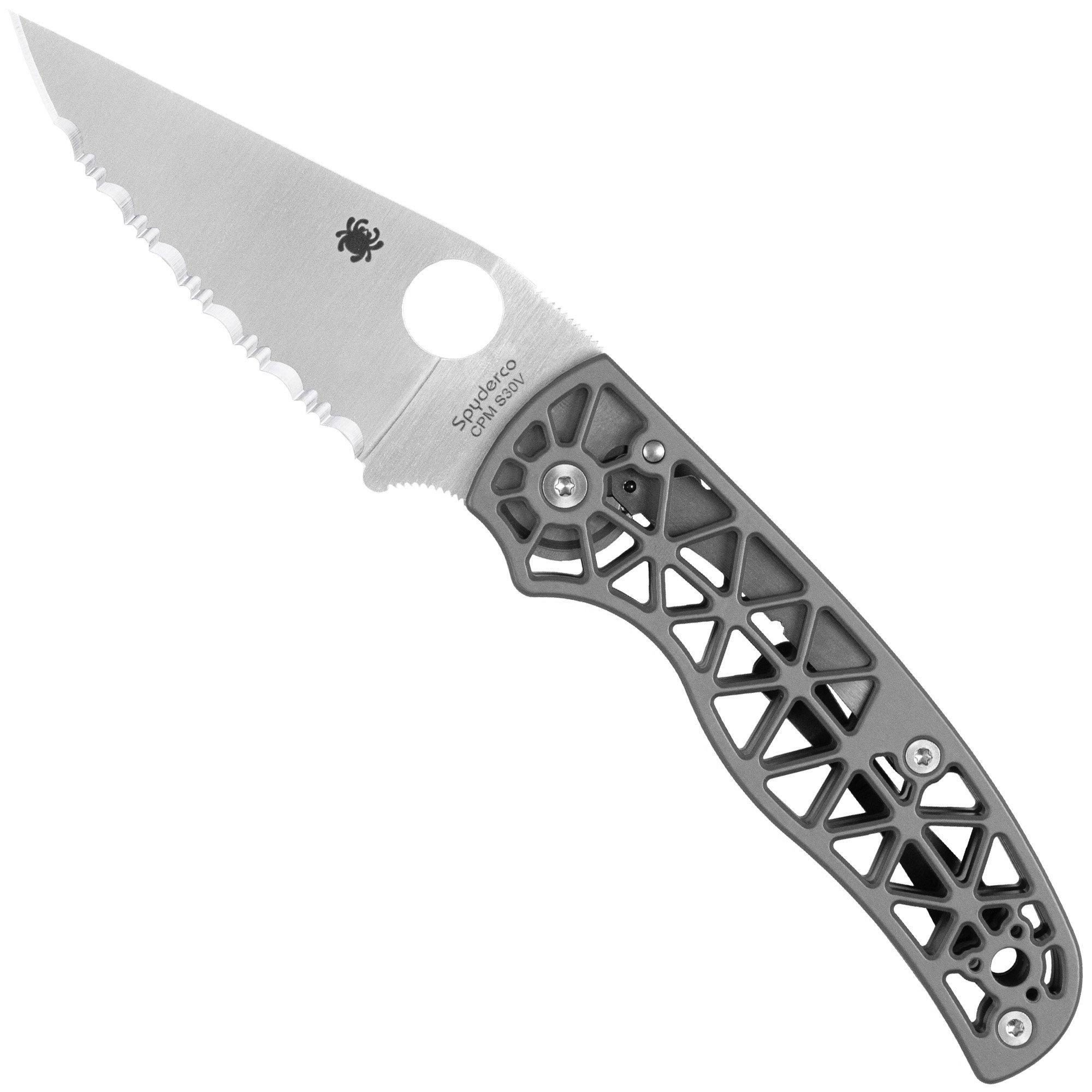 Nóż składany Spyderco Edgerati C266ALS Aluminum, CPM S30V, ząbkowany, projekt Sal Glesser