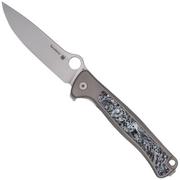 Spyderco Slym C271TIP Titanium, Carbon Fiber Inlay, Böhler M390 navaja, diseño de Michele Pensato