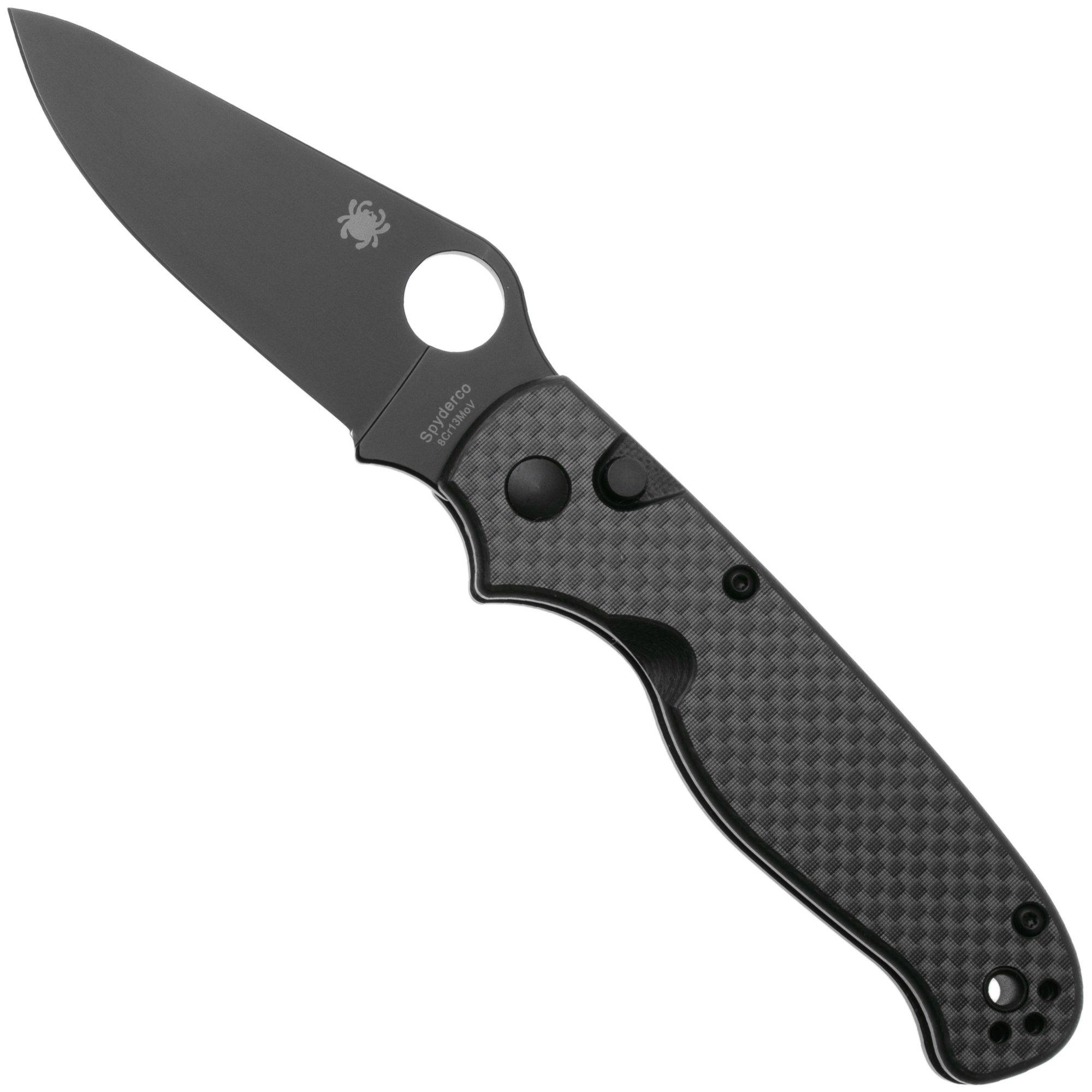 Spyderco ButtonUp C275CFPBK, Black Oxide 8Cr13MoV, Black Laminated G10/Carbon Fiber zakmes, Eric Glesser design
