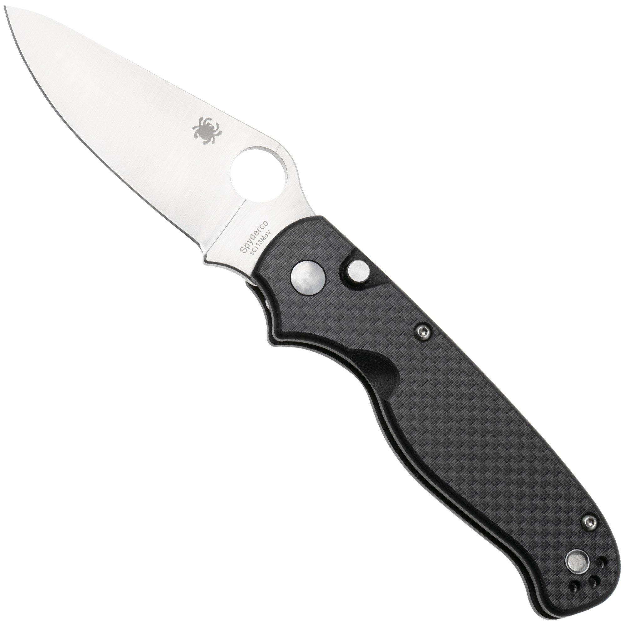 Nóż składany Spyderco ButtonUp C275CFP, Satin 8Cr13MoV, Black Laminated G10/Carbon Fiber, projekt Eric Glesser