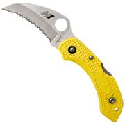 Spyderco Dragonfly 2 Salt Hawkbill C28SYL2HB Taschenmesser mit Wellenschliff, gelb