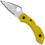 Spyderco Dragonfly 2 Salt H-2 C28SYL2 Yellow FRN, Taschenmesser mit Wellenschliff