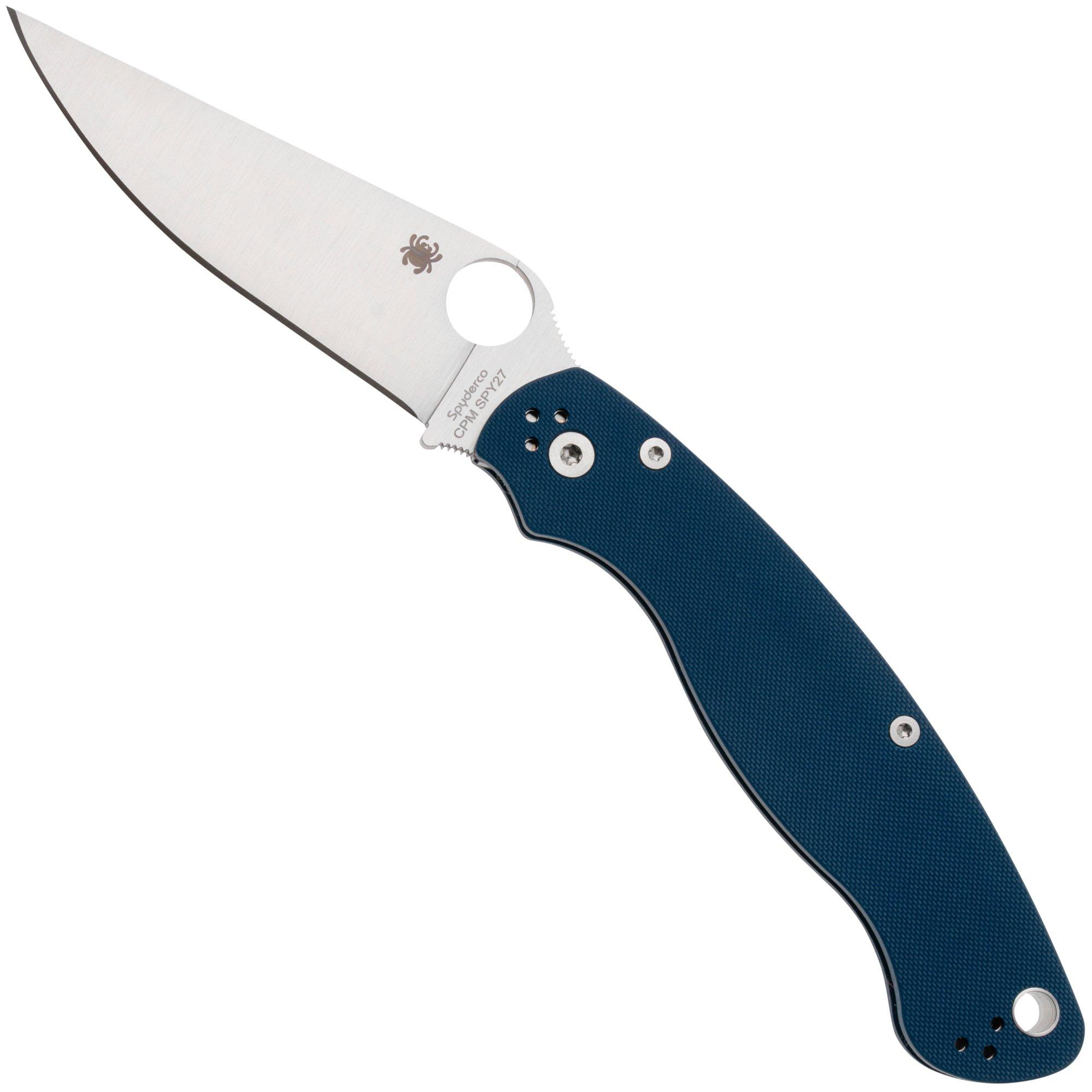 Spyderco Military 2 CPM SPY27 C36GPCBL2 Cobalt Blue G10 pocket knife