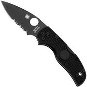 Spyderco Native 5 Lightweight Black C41PSBBK5 Black FRN, partially serrated pocket knife