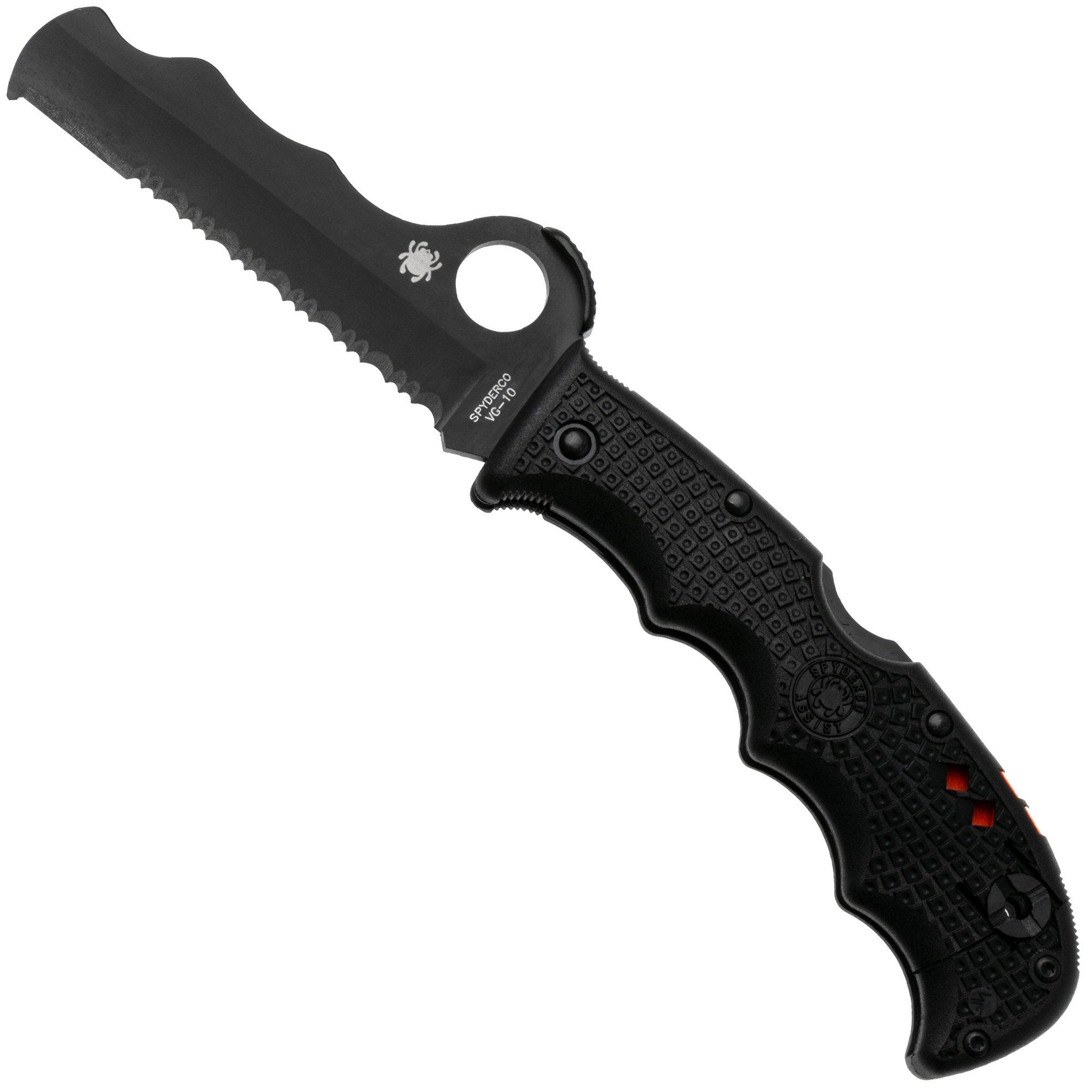 Spyderco Assist Black C79PSBBK serrated rescue knife