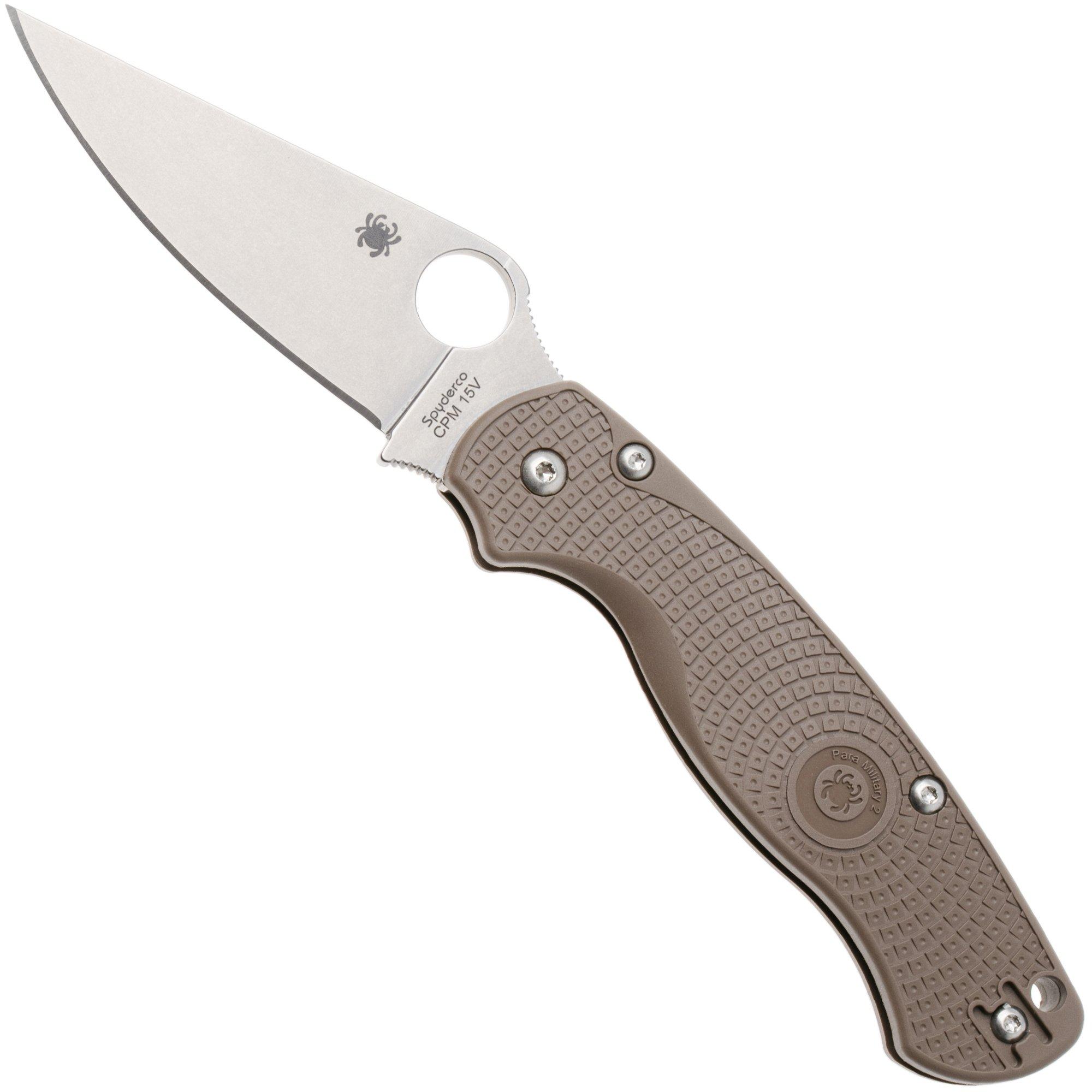 Spyderco Paramilitary 2 Lightweight CPM 15V C81PBN15V2 Brown FRN, Sprint Run zakmes