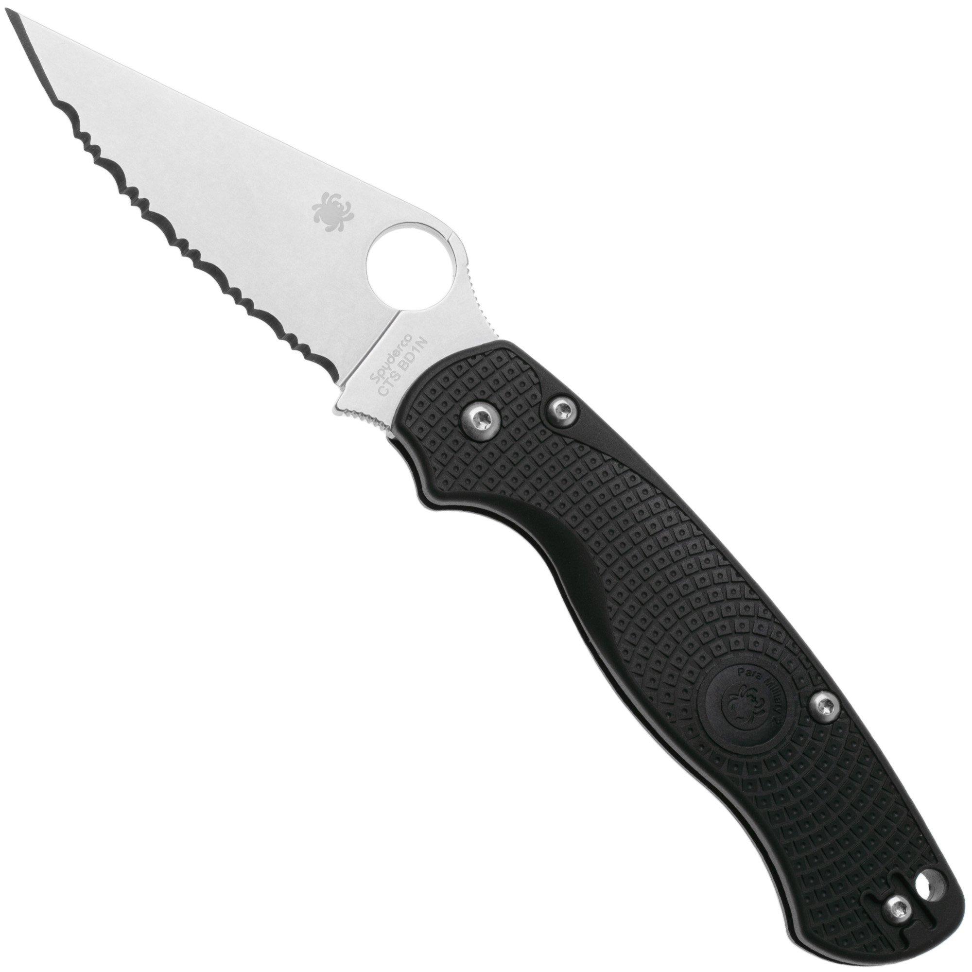 Spyderco Paramilitary 2 Lightweight C81SBK2 Black FRN, CTS-BD1N, Taschenmesser mit Wellenschliff