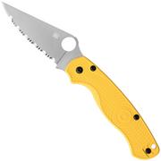 Image for Spyderco Paramilitary 2 Lightweight Salt CPM MagnaCut C81SYL2 Yellow FRN, serrated pocket knife