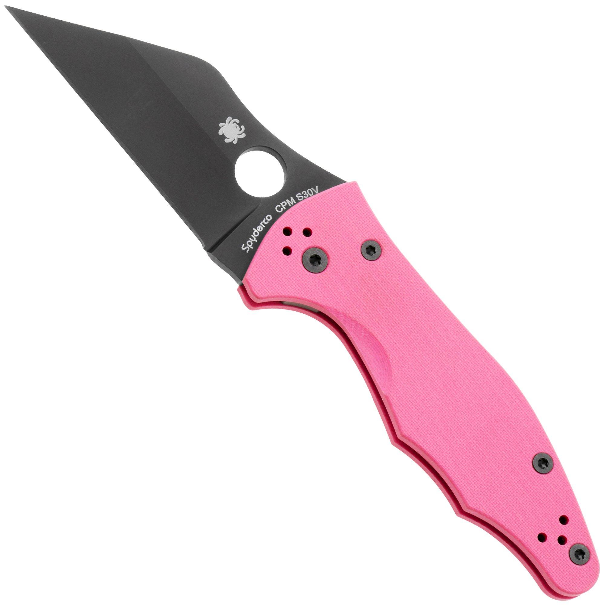 Spyderco Yojimbo 2 C85GPNBKP2, Living Beyond Breast Cancer Sprint Run, Black CPM S30V, Pink G-10, navaja, diseño de Michael Janich