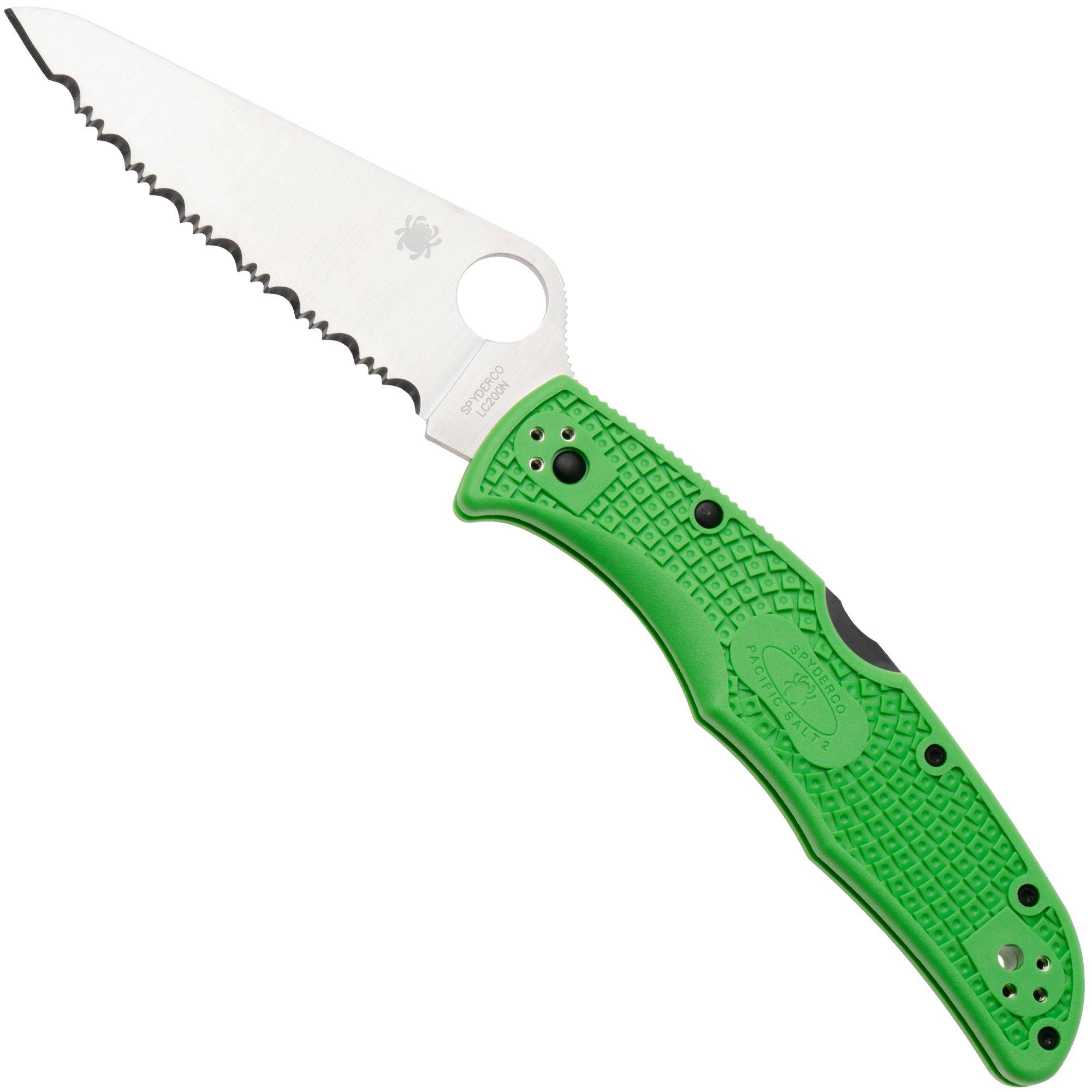 Spyderco Pacific Salt 2 Green LC200N C91FSGR2 serrated Taschenmesser
