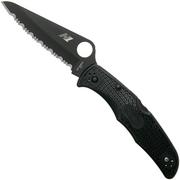 Spyderco Pacific Salt 2 C91SBBK2 Taschenmesser mit Teilwellenschliff, schwarz