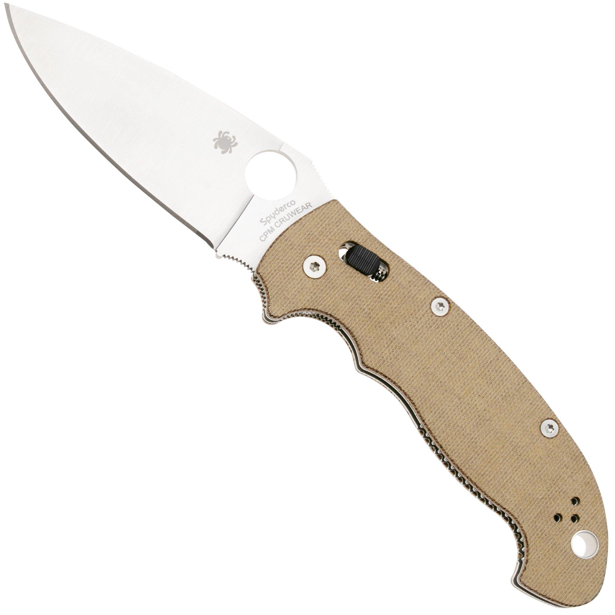 Spyderco Manix 2 XL CPM Cru-Wear C95MPCW2 Brown Canvas Micarta Taschenmesser