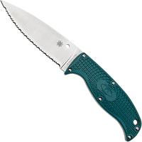 Obraz dla Nóż z głownią stałą Spyderco Enuff 2 FB31SBL2K390 K390, Blue FRN, ostrze ząbkowane