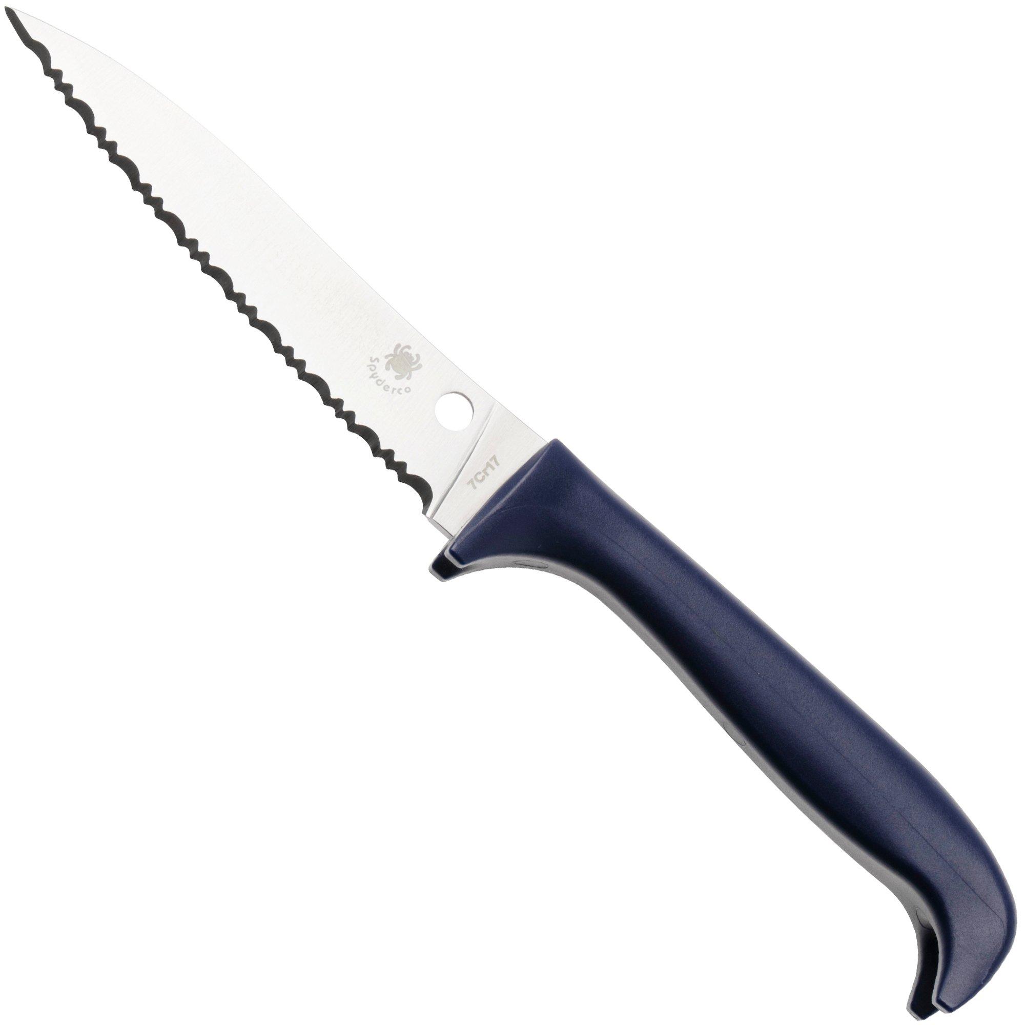 Nóż do pomidorów Spyderco Counter Puppy, K20SPR, ostrze w całości ząbkowane, fioletowy