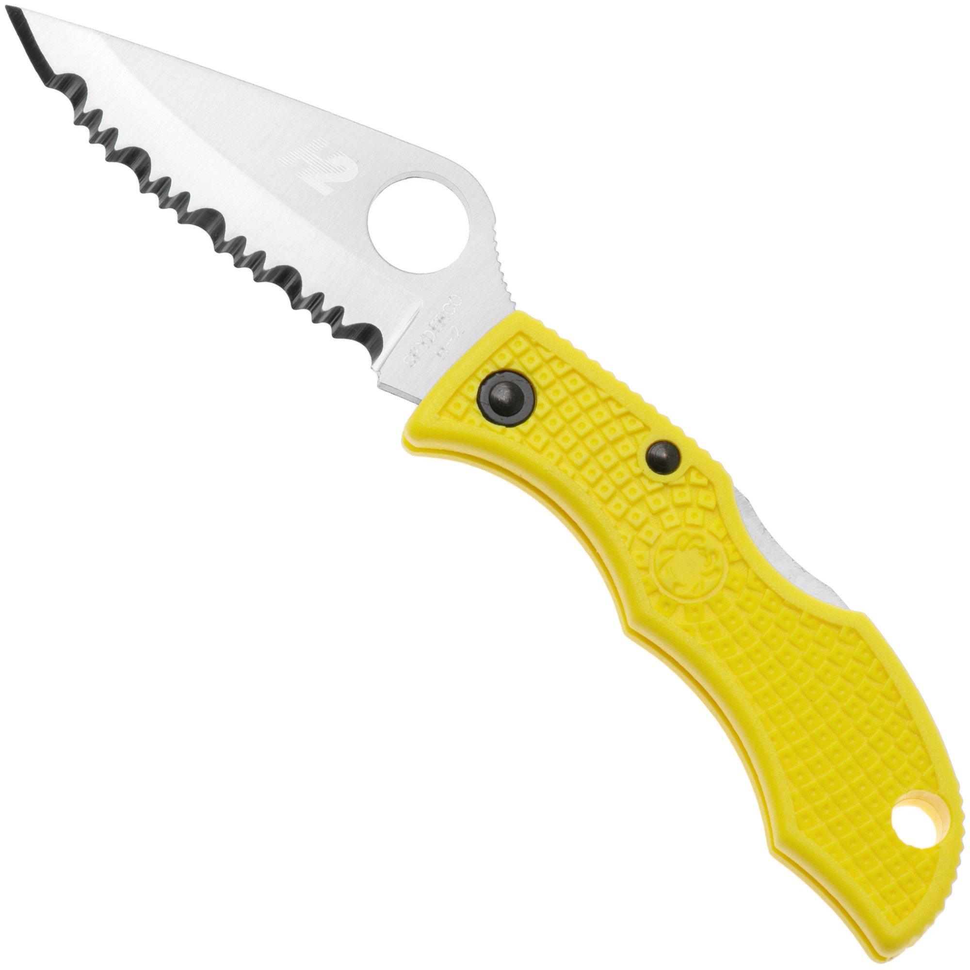 Spyderco Ladybug 3 Salt LYLS3 Yellow FRN, Taschenmesser mitWellenschliff