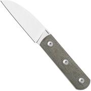 StraightLine Ally AL-GC Green Canvas Micarta, fixed knife