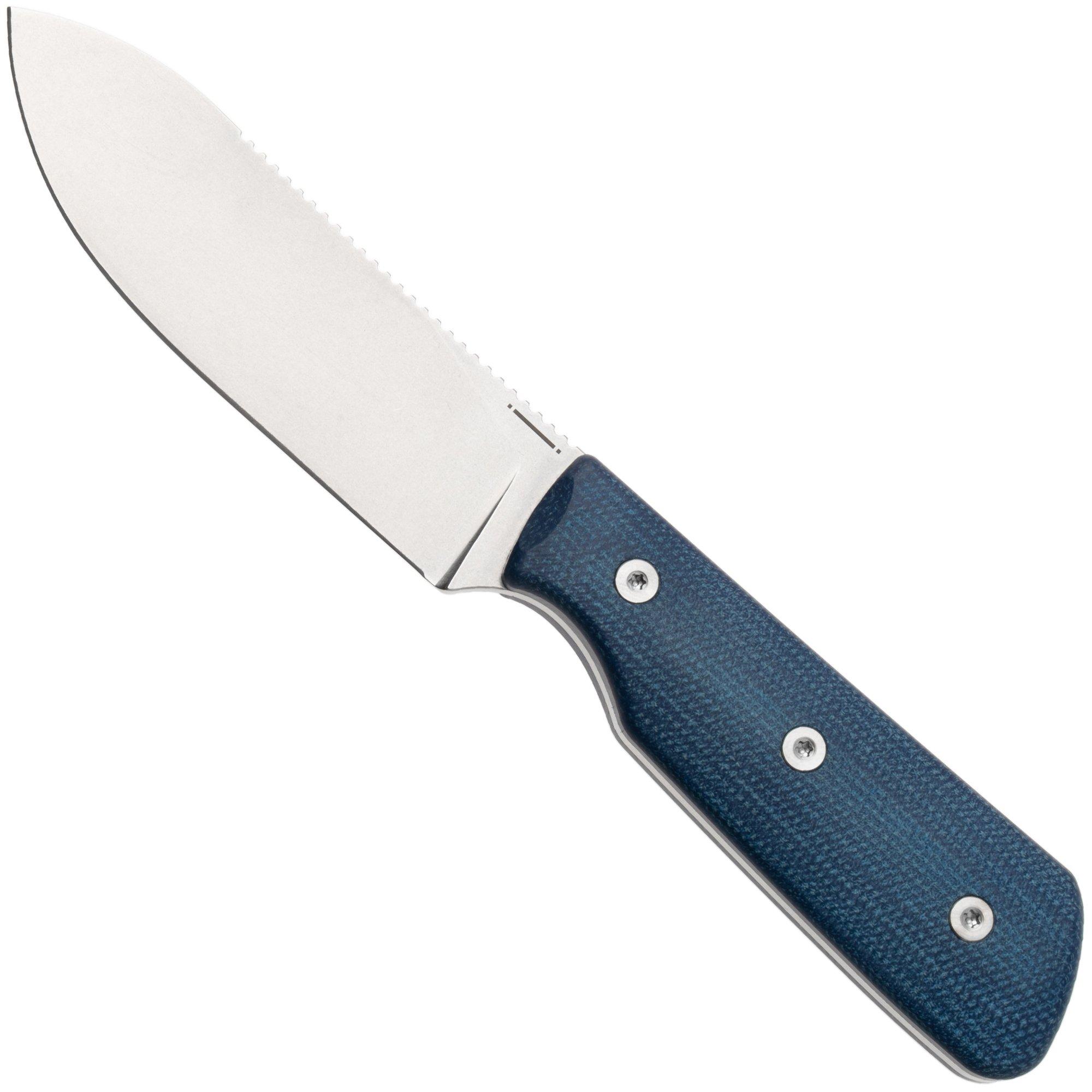 StraightLine Bigger Digger BDG-BC Stonewashed 14C28N, Blue Canvas Micarta, Fahrtenmesser