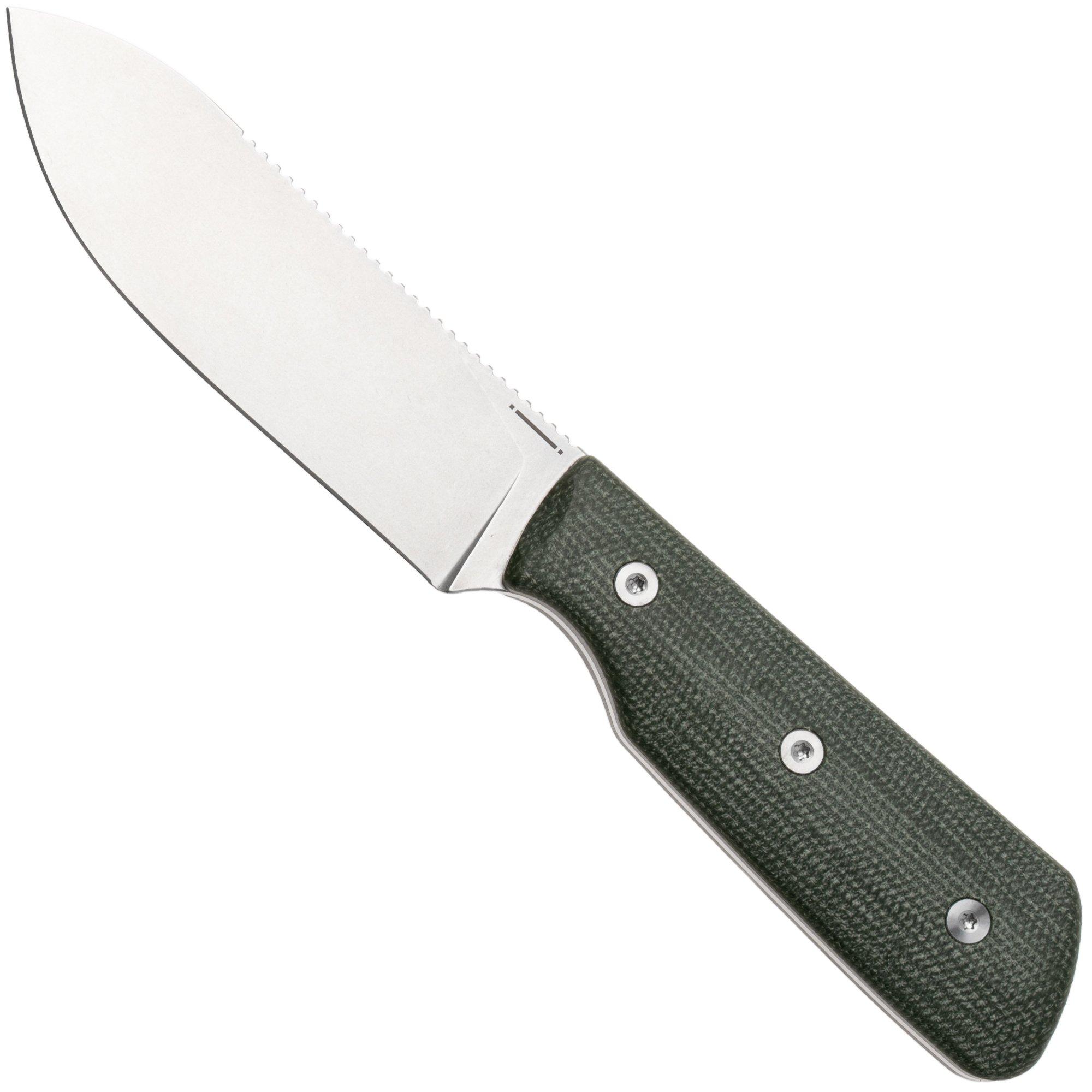 StraightLine Bigger Digger BDG-GC Stonewashed 14C28N, Green Canvas Micarta, Fahrtenmesser