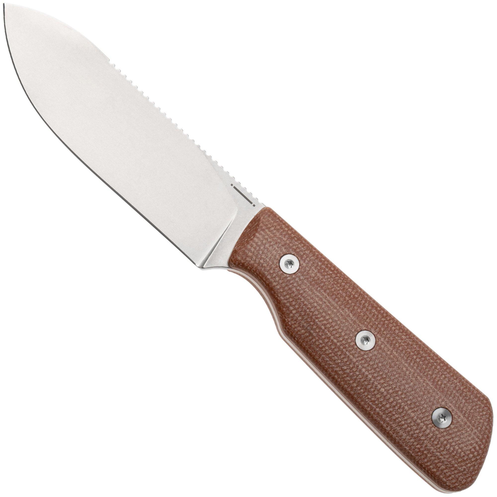 StraightLine Bigger Digger BDG-NC Stonewashed 14C28N, Natural Canvas Micarta, Fahrtenmesser