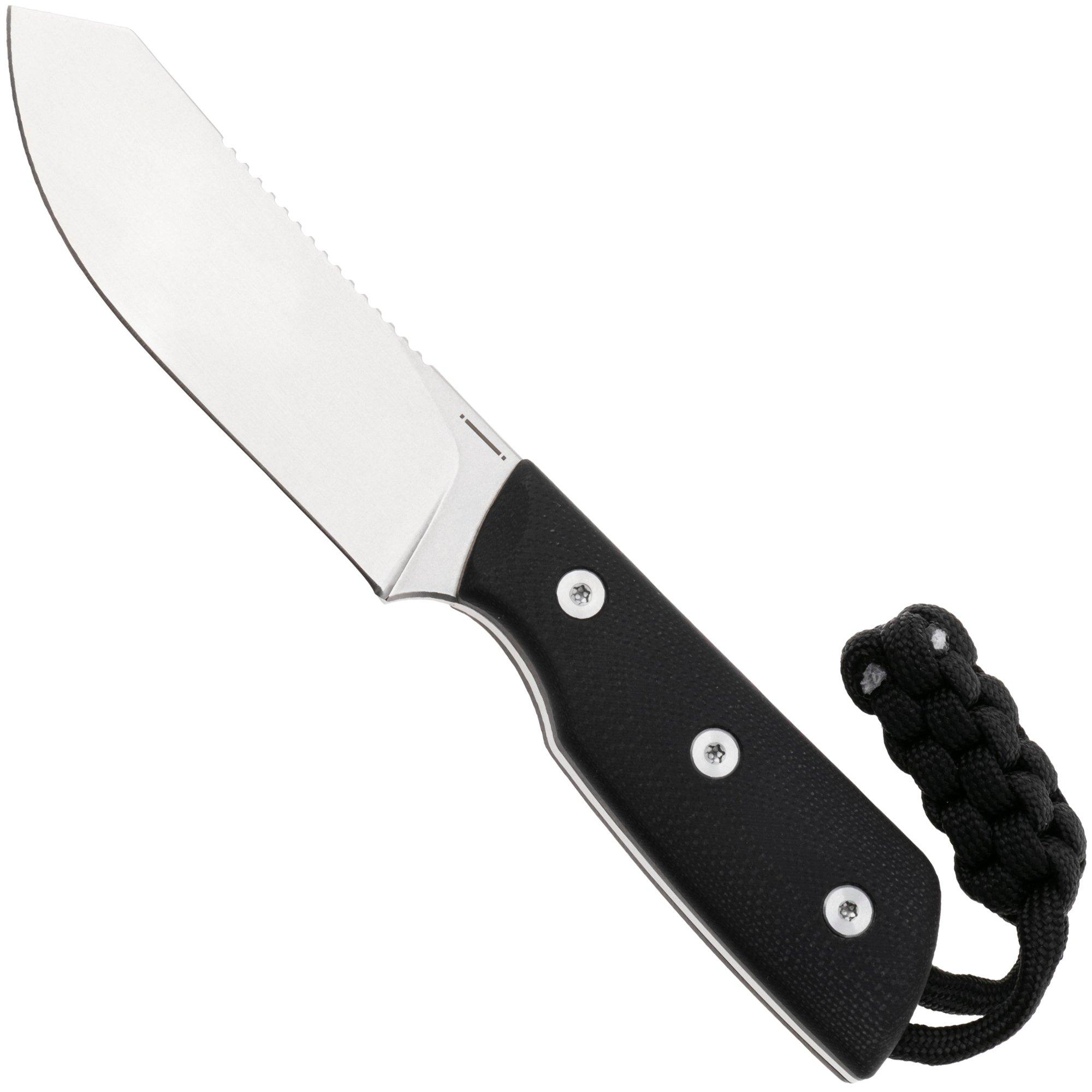 StraightLine Digger DG-BG Stonewashed 14C28N, Black G10, fixed knife