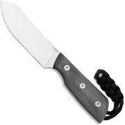 Straightline Digger DG-GC Stonewashed 14C28N, Green Canvas Micarta, vaststaand mes