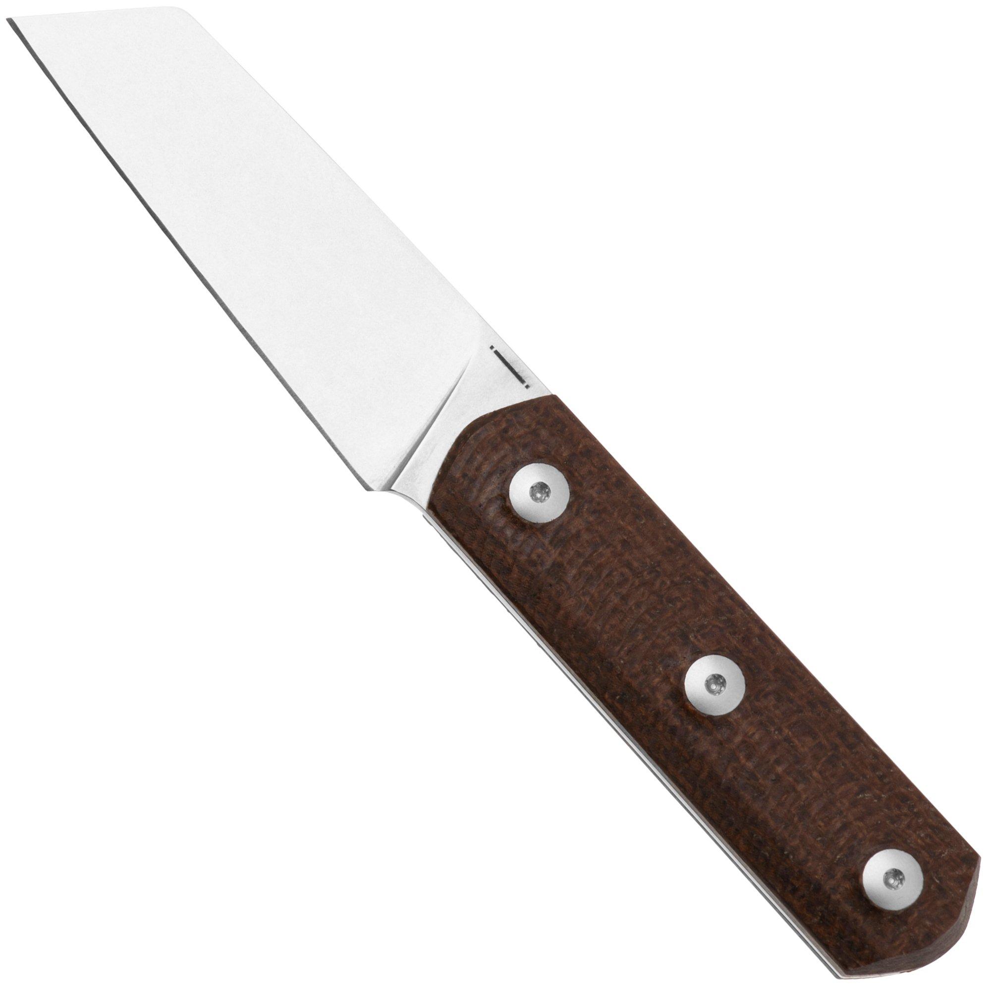 Nóż z głownią stałą StraightLine Erny ER-BB Brown Burlap Micarta