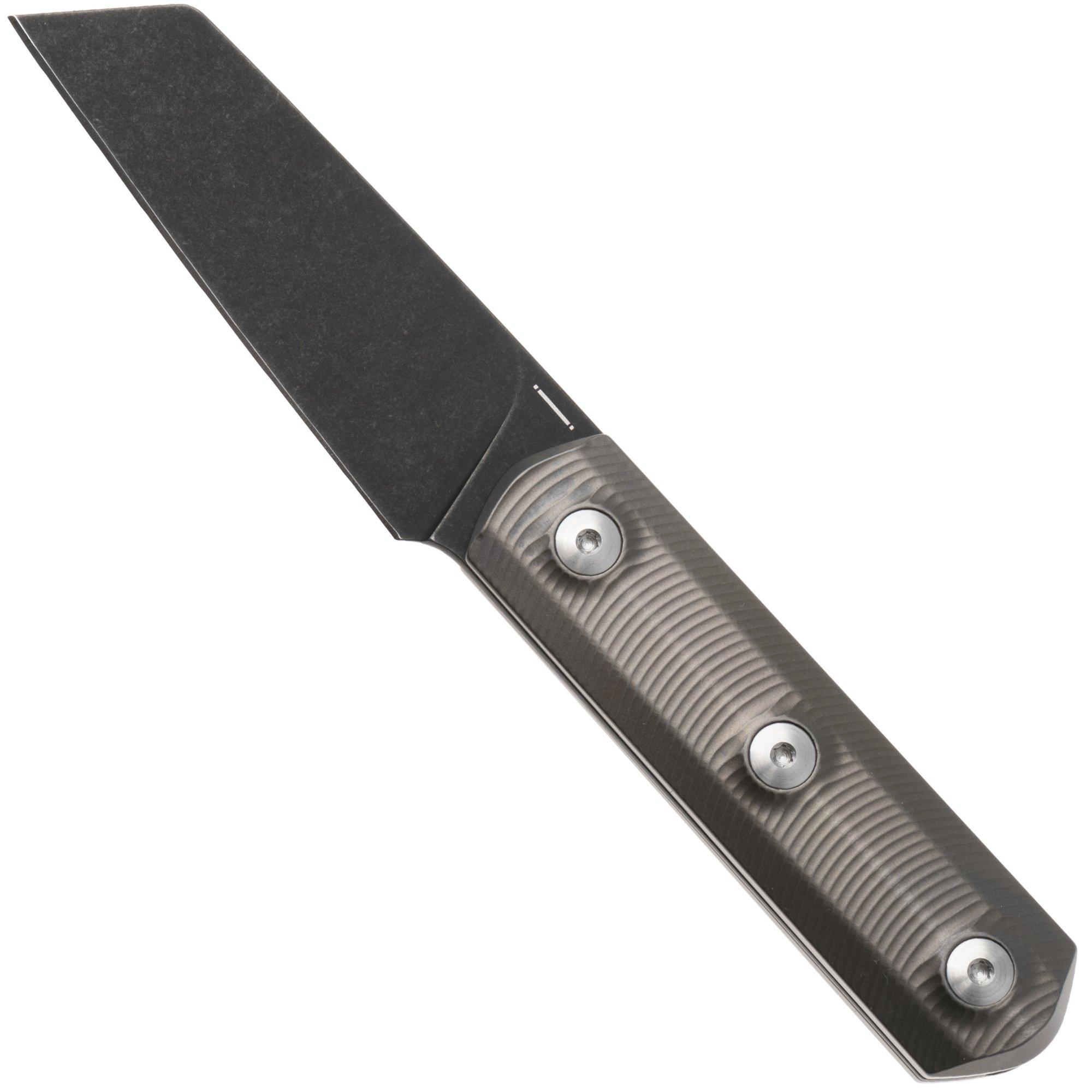Straightline Erny ER-TBRD Blackwashed M390, Bronze Anodized TItanium, fixed knife