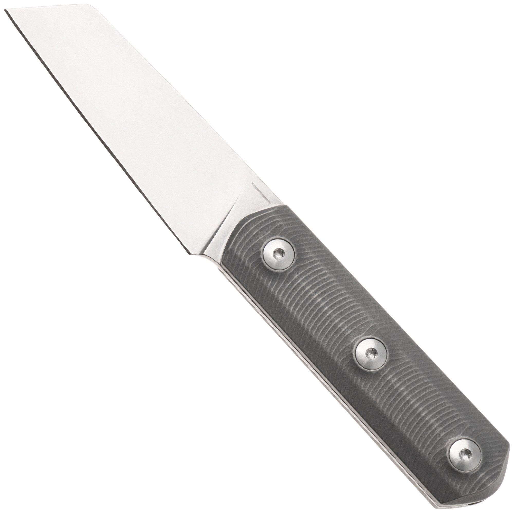Straightline Erny ER-T Erny Stonewashed M390, Titanium, Fahrtenmesser