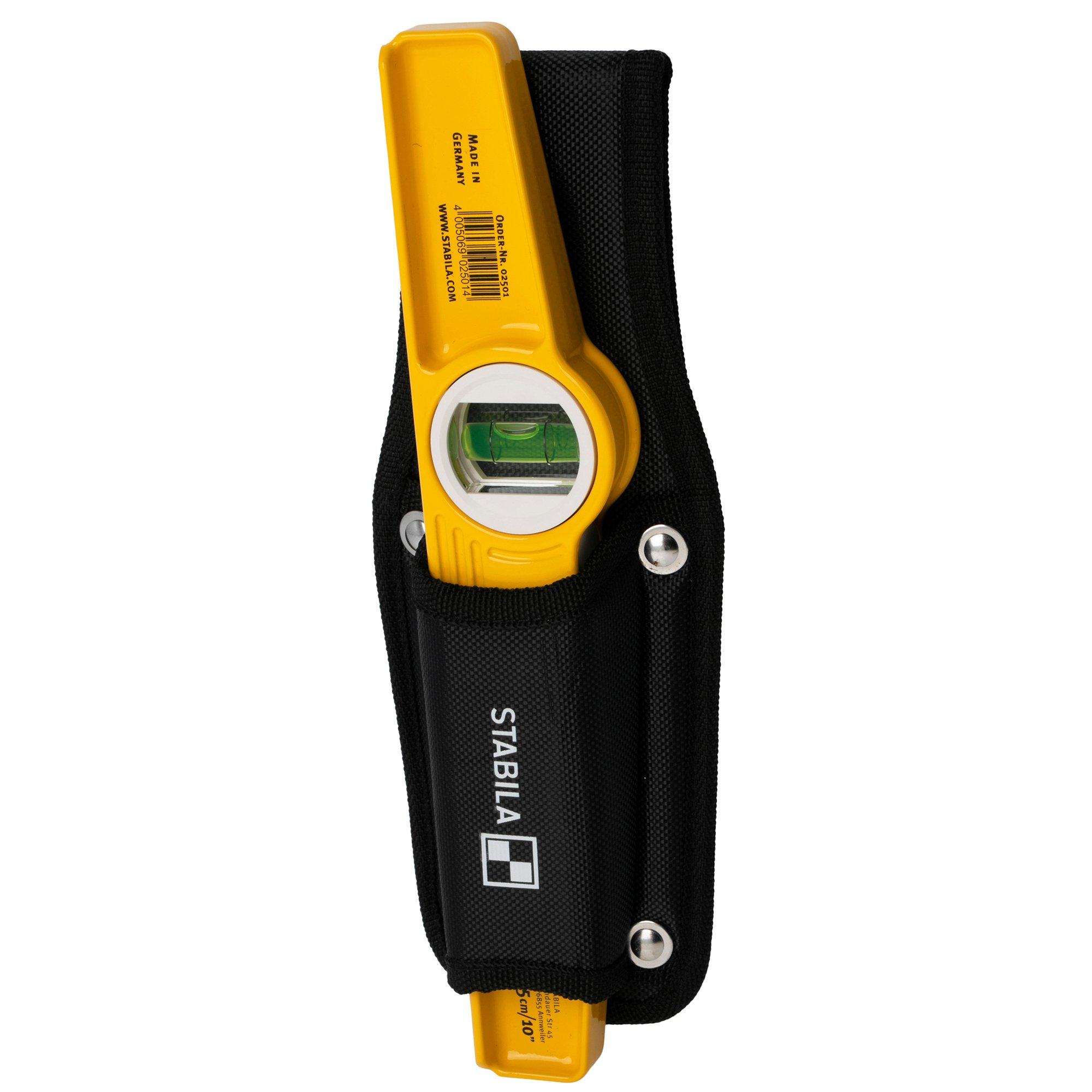 Stabila Torpedo Level Type 81 S 02501 aluminium spirit level with belt pouch, 25 cm