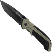 Smith & Wesson S.A.1100036 Spring Assisted Drop Point, OD-Green, couteau de poche