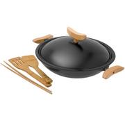 Spring wok en fonte avec couvercle 35 cm, 4 L