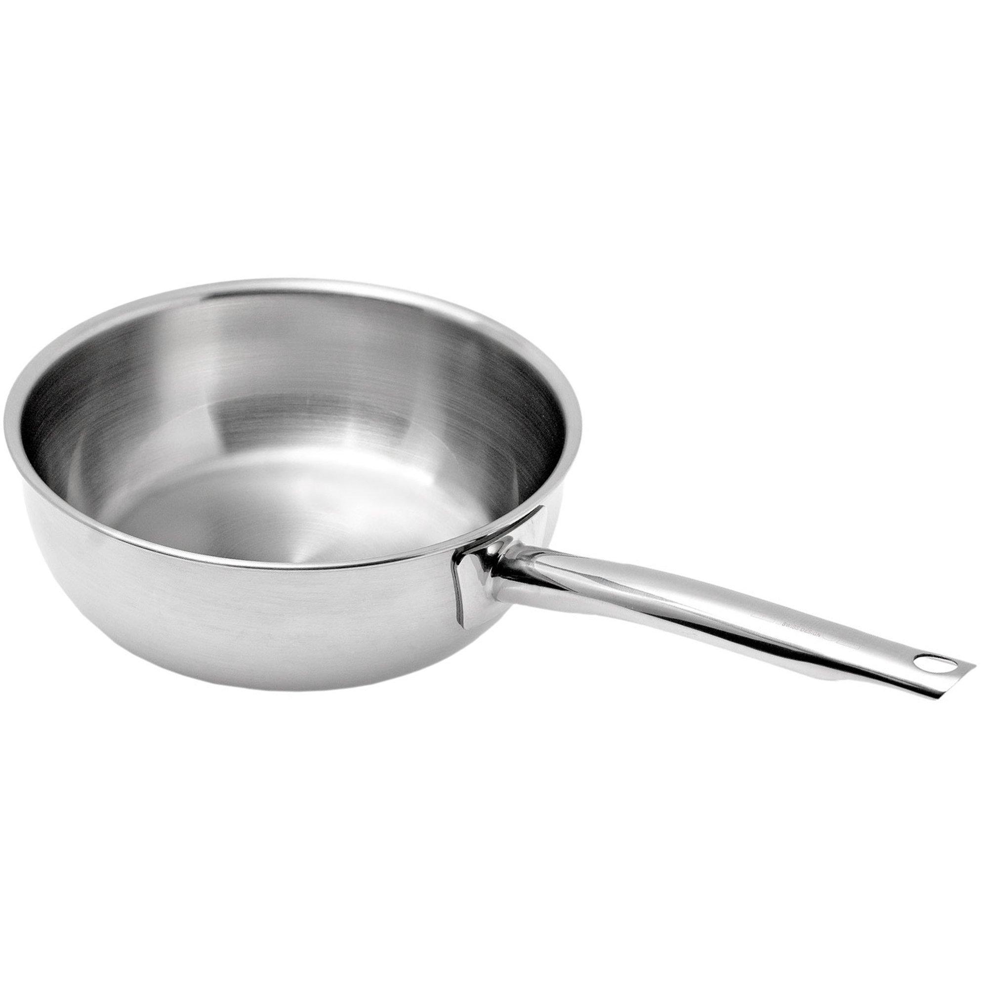 Spring Brigade Premium braadpan, 20 cm, hoogte: 3,4 cm, roestvrij staal met aluminium kern, voor alle warmtebronnen, incl. inductie, ideaal voor hoge verhitting, oven- en vaatwasmachinebestendig