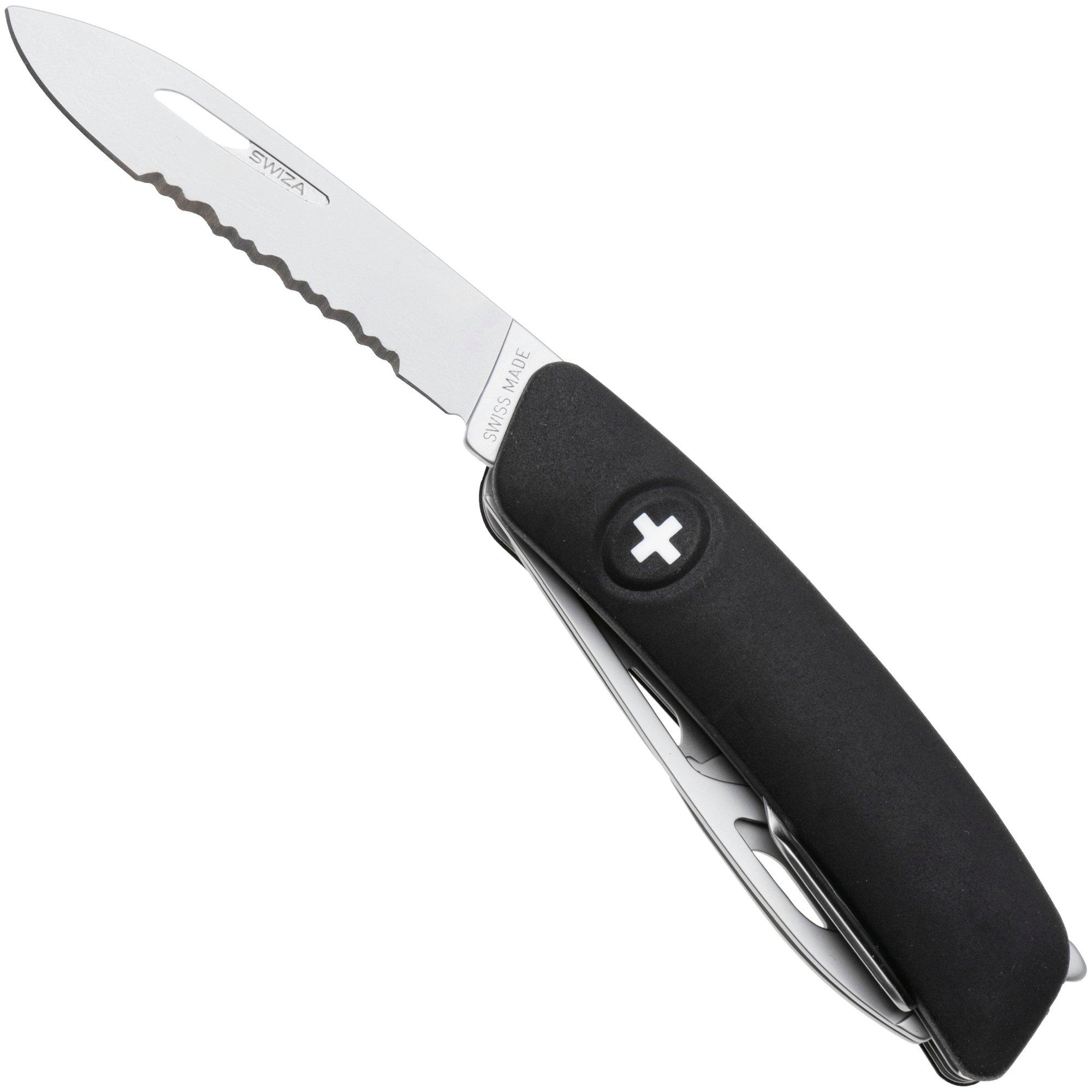 Swiza CH05T R AM, KCR.0056.1010, Black, Zwitsers zakmes, partly serrated, 7 tools
