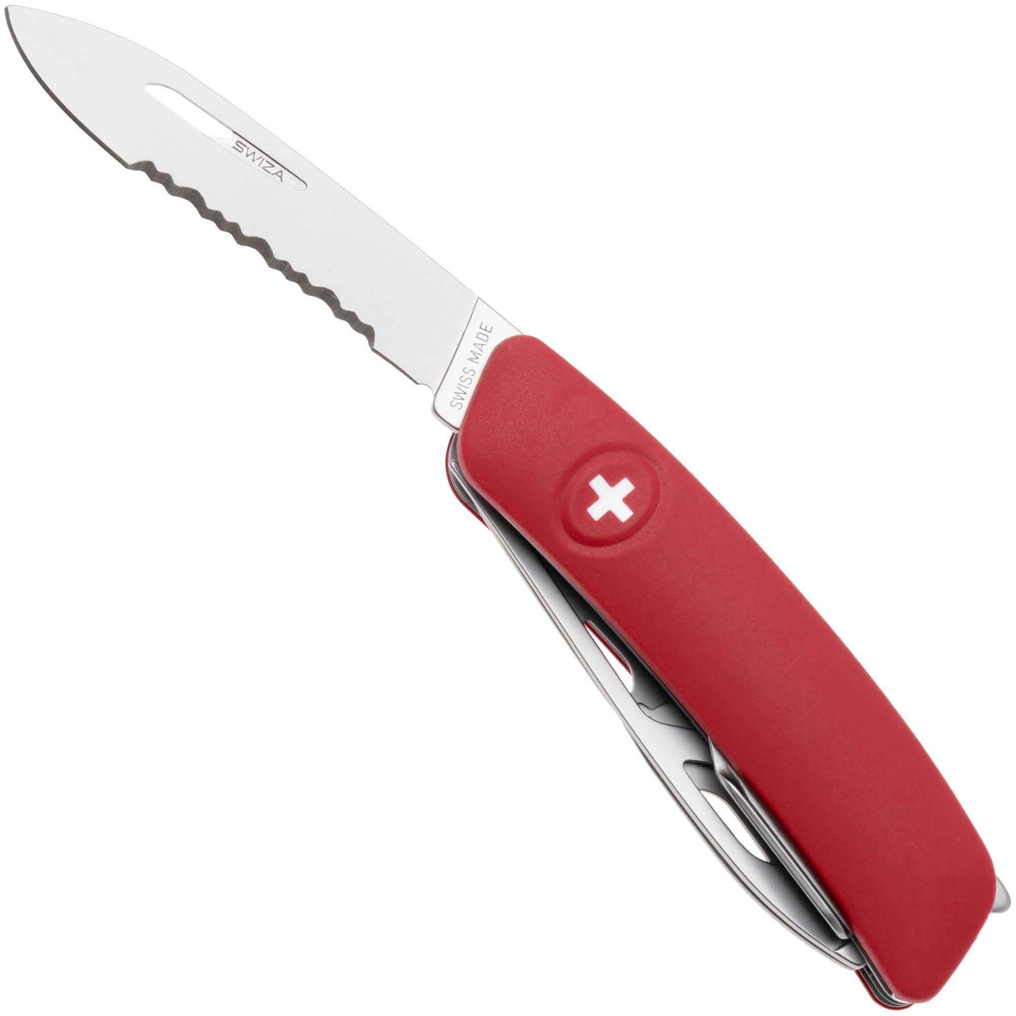Swiza CH05T R AM, KCR.0056.1900, Red Helvetix, Zwitsers zakmes, partly serrated, 7 tools