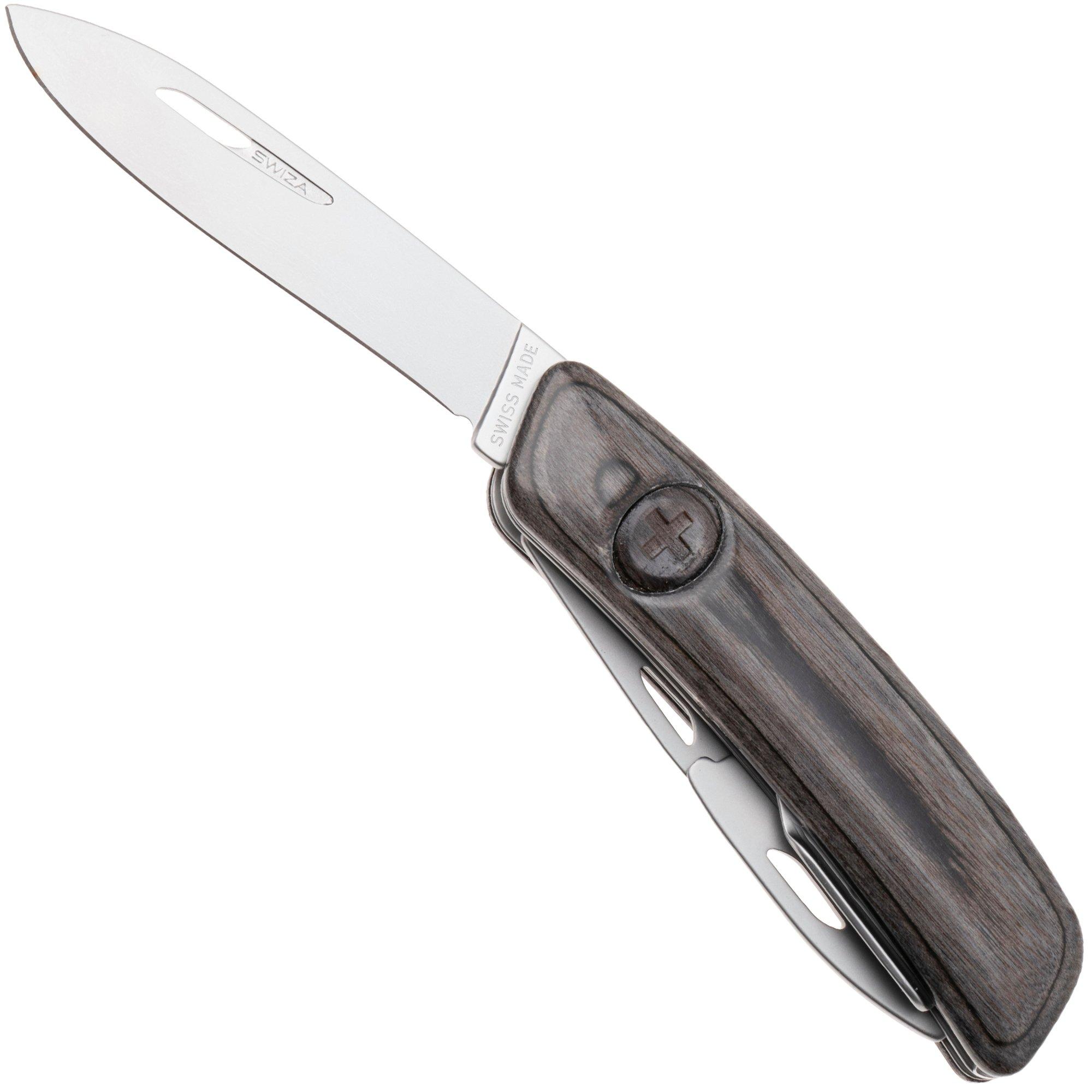 Swiza D03 AM, KNI.0036.6510, Laminate Black, Swiss pocket knife, 6 tools