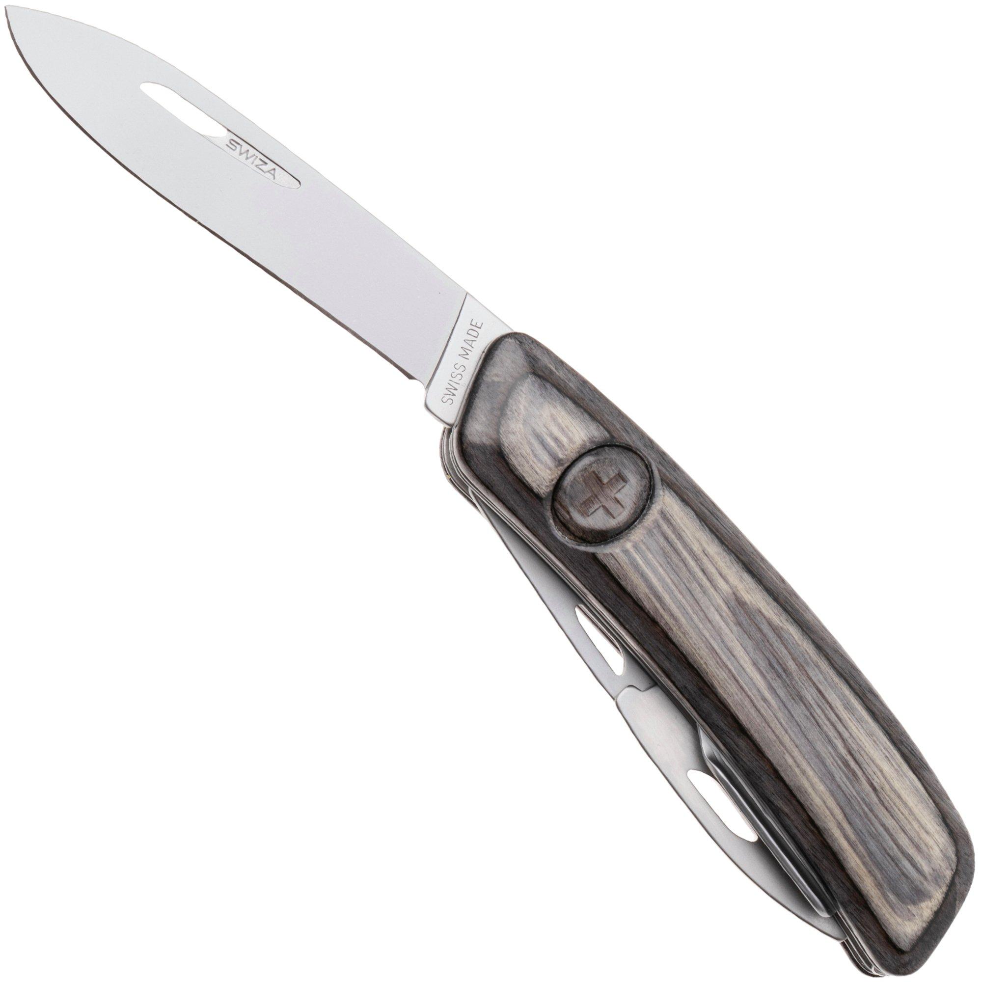 Swiza D04 AM, KNI.0046.6510, Laminate Black, Swiss pocket knife, 6 tools