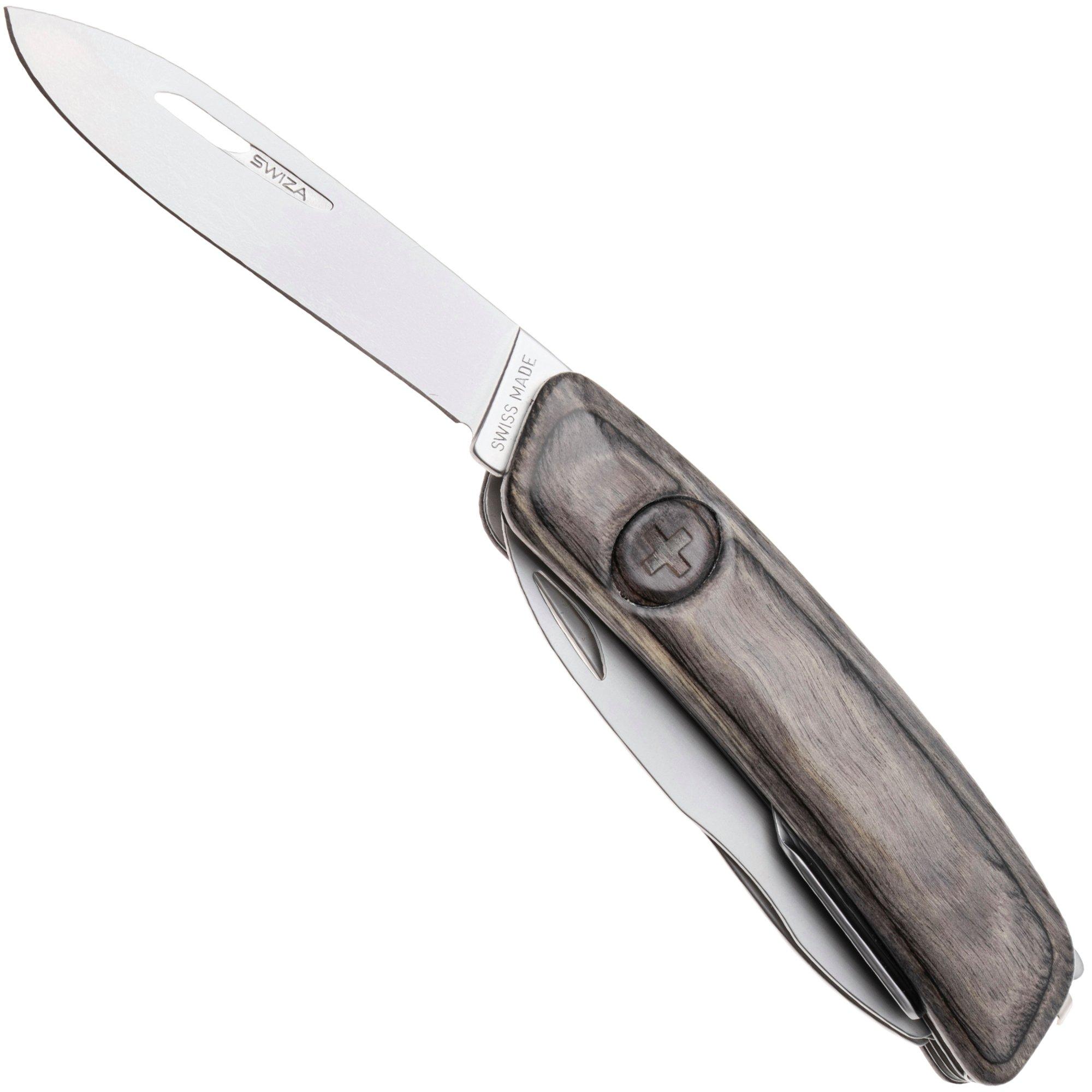 Swiza D08 R AM, KNR.0126.6510, Laminate Black, Swiss pocket knife, 8 tools