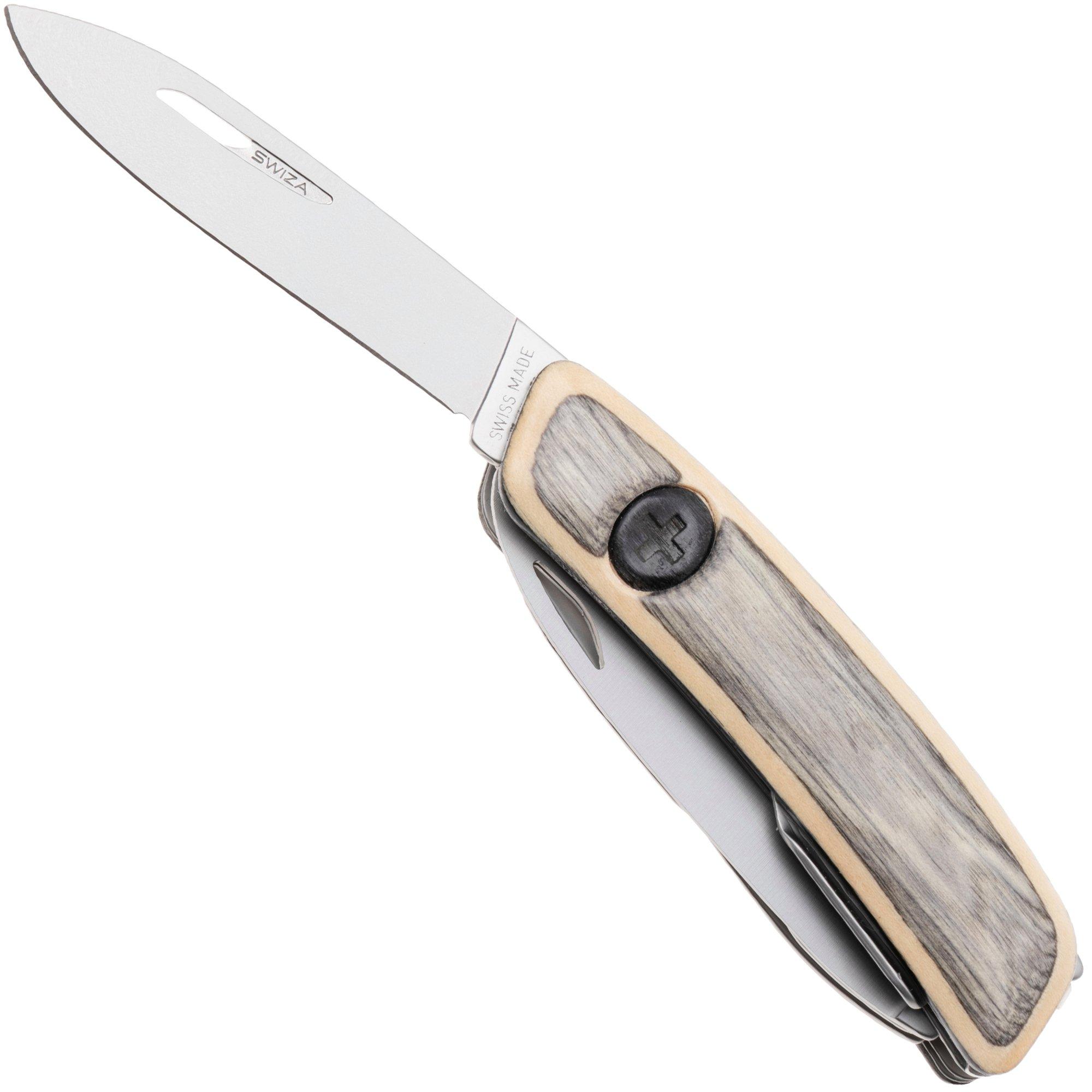 Swiza D09 R AM, KNR.0136.6520, Laminate White, Zwitsers zakmes, 9 tools