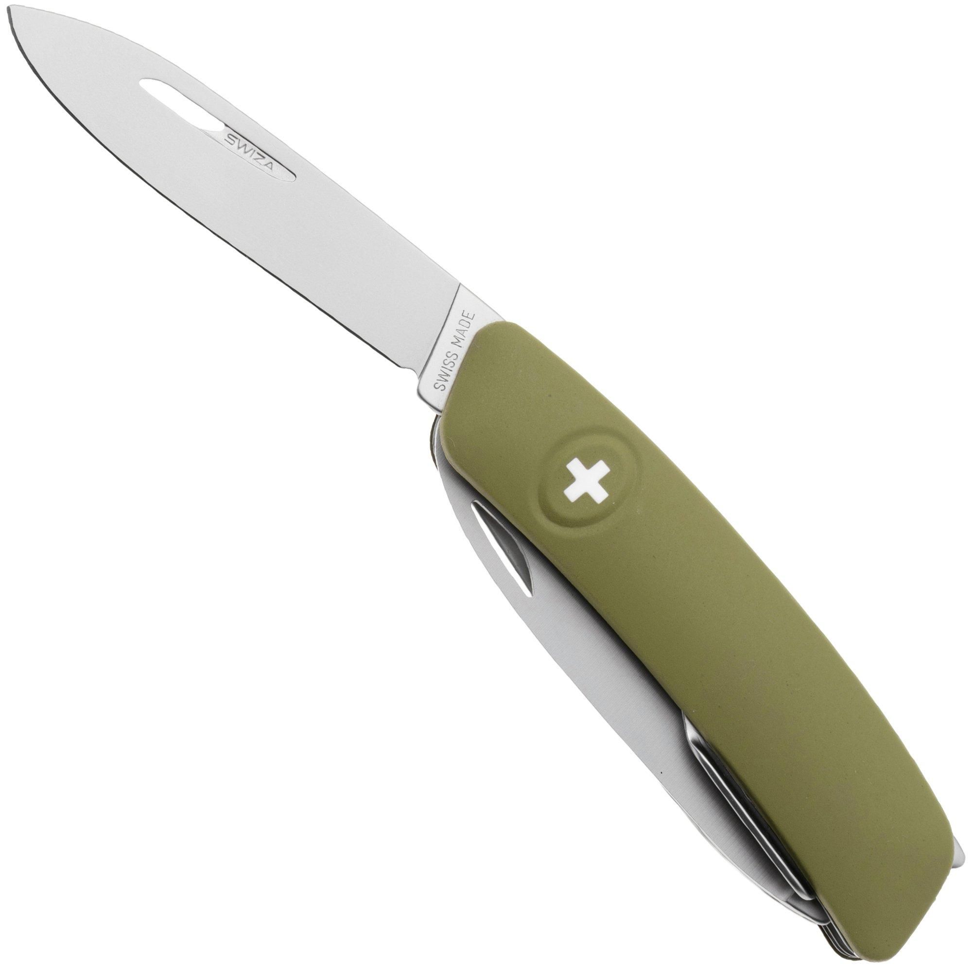 Swiza D09 R AM, KNR.0136.1050, Olive, Swiss pocket knife, 9 tools