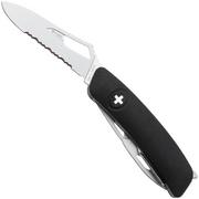 Swiza SH03 TR AM, KST.0036.1010, Black, Zwitsers zakmes, partly serrated, 6 tools