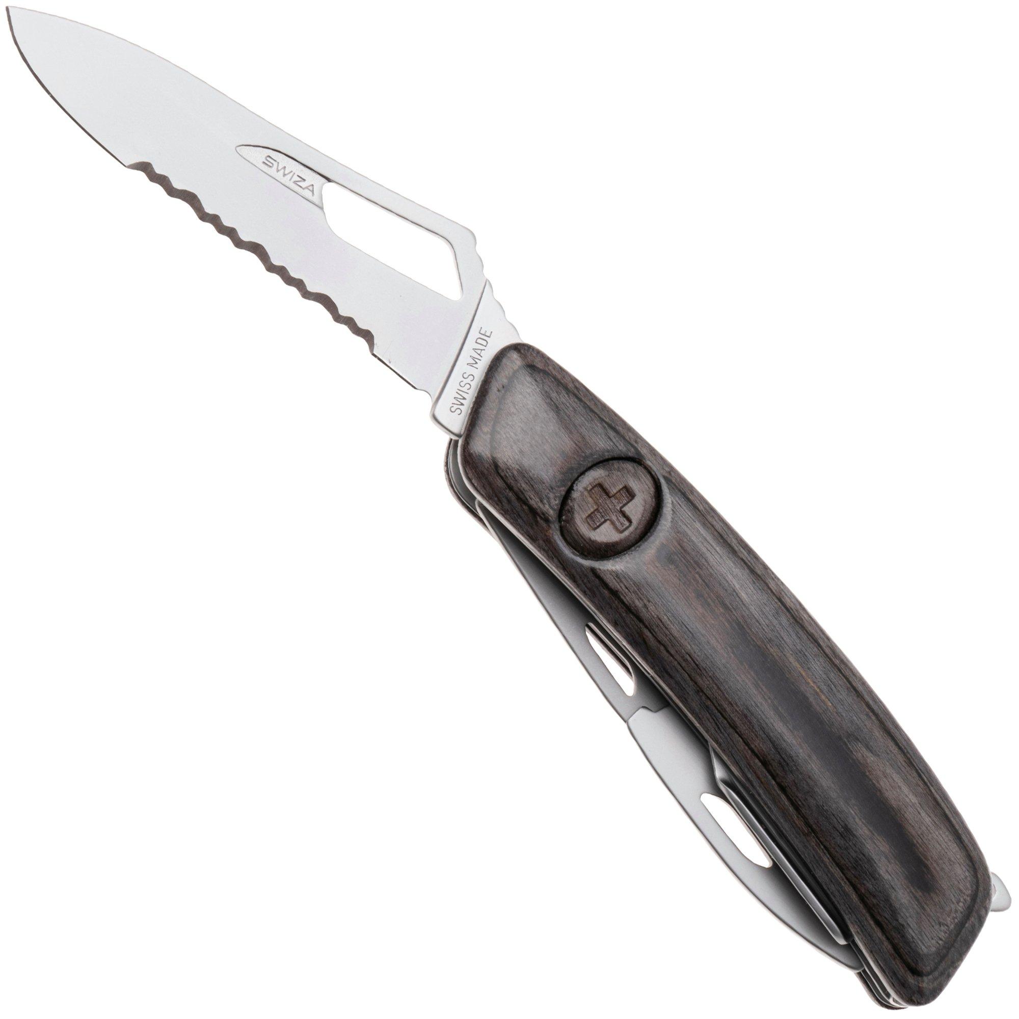 Swiza SH03 TR AM, KST.0036.6510, Laminate Black, couteau suisse, partiellement dentelé, 6 outils