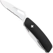 Swiza SH09 TR AM, KST.0136.1010, Black, Zwitsers zakmes, partly serrated, 9 tools