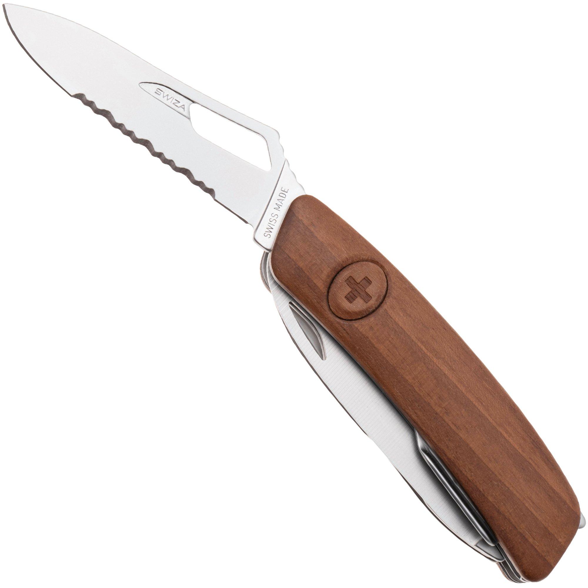 Swiza SH09 TR AM, KST.0136.6300, Walnut, Swiss pocket knife, partially serrated, 9 tools