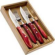 Tramontina Churrasco Premium Fandango steak cutlery set red 4-piece