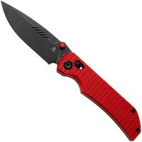 Afbeelding voor Tenable Knives Eaglestrike B1095V7 Blackwashed Nitro-V, Red Anodized Aluminium, zakmes, James Lowe design