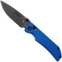 Afbeelding voor Tenable Knives Eaglestrike B1095V6 Blackwashed Nitro-V, Blue Anodized Aluminium, zakmes, James Lowe design